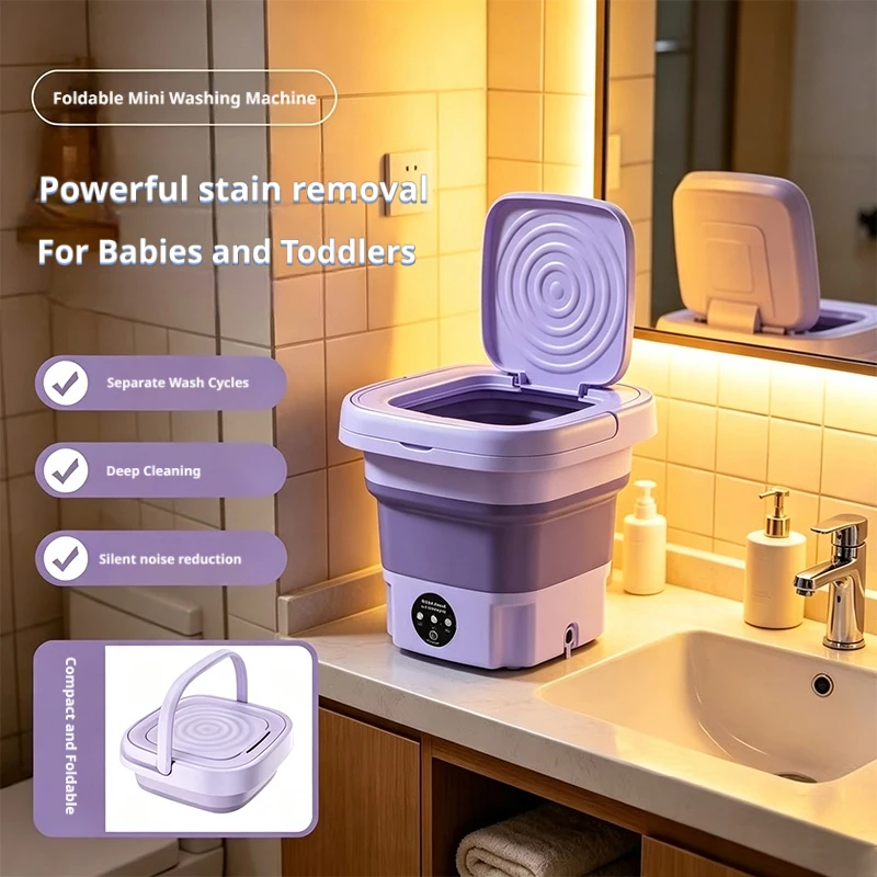 Baby Clothing Washing Machine - Mini Lave-Linge Pliable 9L, Laveuse Portable