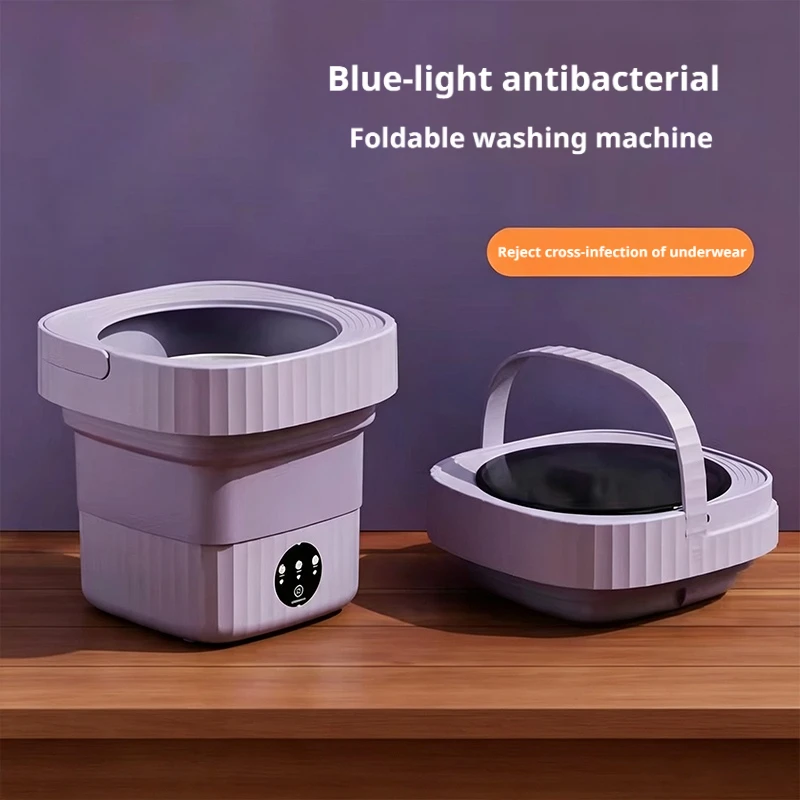 Baby Clothing Washing Machine - Mini-lave-linge pliable antibactérien à lumière bleue,