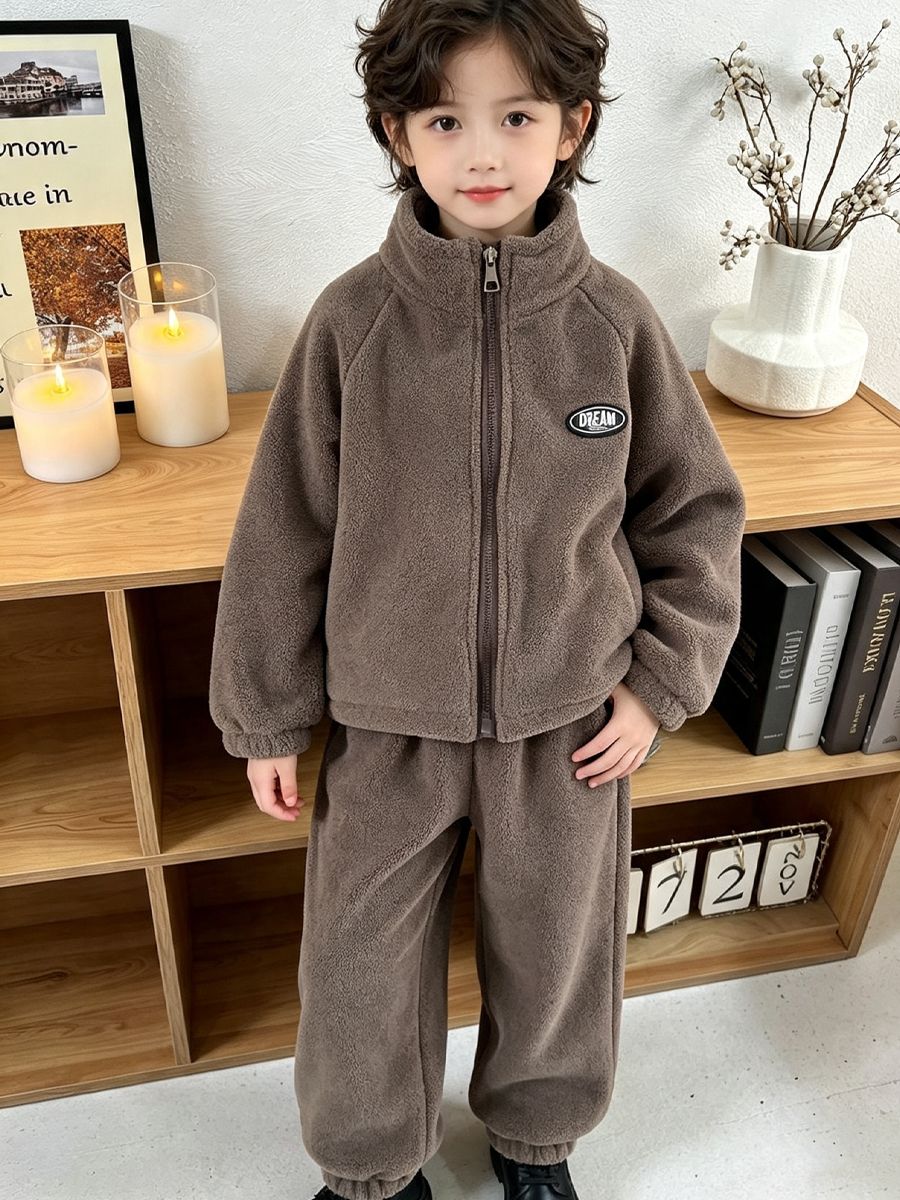 Baby Clothing Zip - Ensemble en polaire d'agneau automne-hiver 2026
