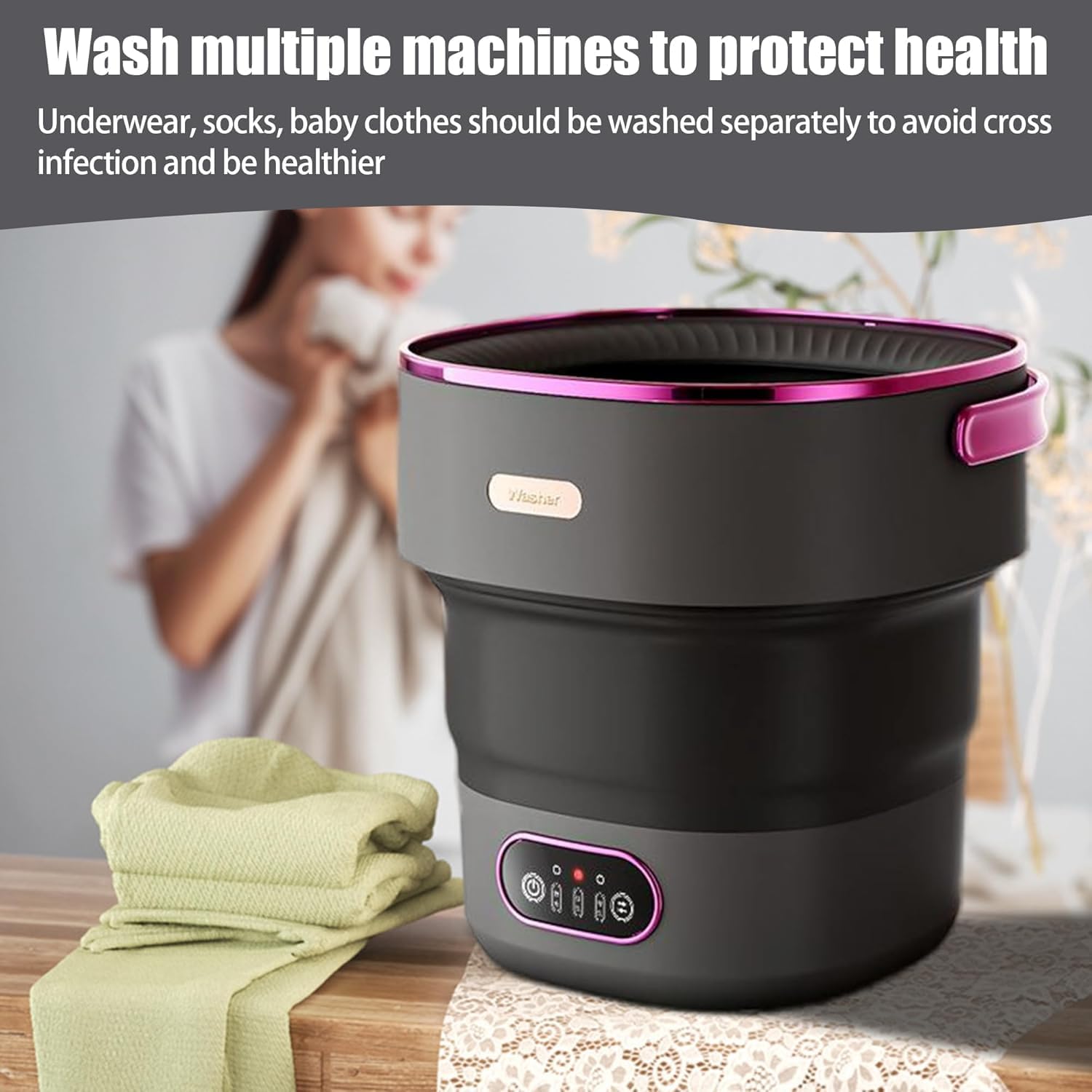 Lave-linge portable de 13L ave - Baby Clothing Washing Machine avis et prix